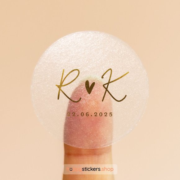 Jingle Monogram Stickers with Initials & Date • Wedding Stickers • Circle Labels - Picture 10 of 17